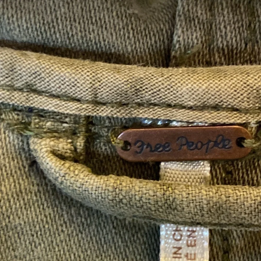 Free People Oversized Army Green Rugged Army Military Jacket Hoodie - Picture 3 of 11